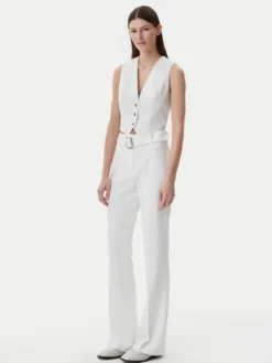 HUGO Kamizelka 50537760 Biały Slim Fit