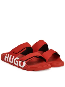 HUGO Klapki Evander 50542042 Czerwony