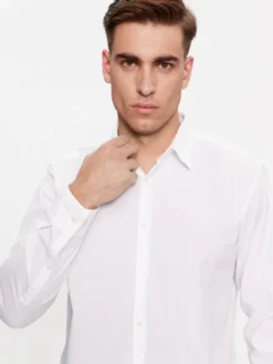 HUGO Koszula Ermo 50500216 Biały Slim Fit