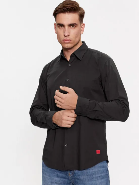 HUGO Koszula Ermo 50500216 Czarny Slim Fit
