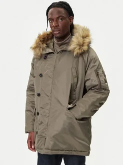 HUGO Parka Makaro2541 50546236 Khaki Regular Fit