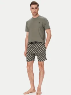 HUGO Piżama Aaron 50556777 Zielony ciemny Regular Fit