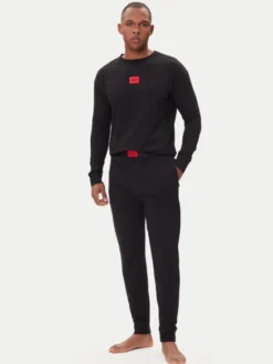 HUGO Piżama Galaxy 50549188 Czarny Regular Fit