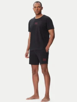 HUGO Piżama Laze 50534566 Czarny Regular Fit