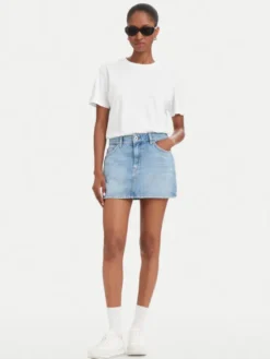 HUGO Spódnica jeansowa Galanie_2_B 50566145 Niebieski Regular Fit