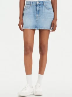 HUGO Spódnica jeansowa Galanie_2_B 50566145 Niebieski Regular Fit
