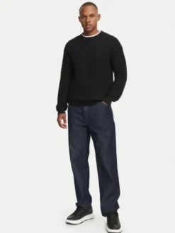 HUGO Sweter Simoh 50566762 Czarny Regular Fit