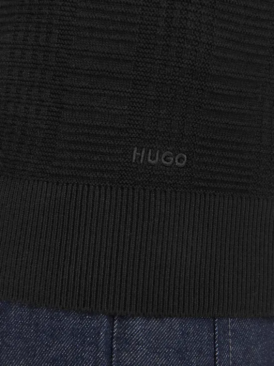 HUGO Sweter Simoh 50566762 Czarny Regular Fit