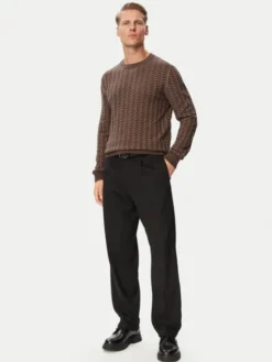 HUGO Sweter Simond 50570261 Brązowy Regular Fit