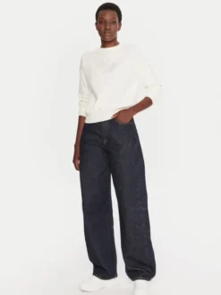 HUGO Sweter Slogix_B 50548145 Biały Relaxed Fit