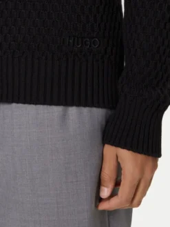 HUGO Sweter Syer 50546995 Czarny Regular Fit
