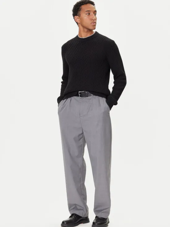 HUGO Sweter Syer 50546995 Czarny Regular Fit