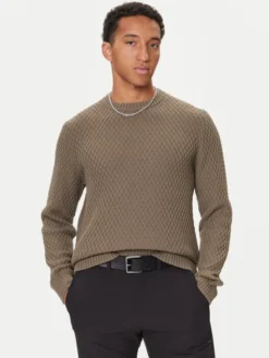 HUGO Sweter Syer 50546995 Khaki Regular Fit