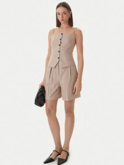 HUGO Szorty materiałowe Hamonu 50559853 Beżowy Relaxed Fit