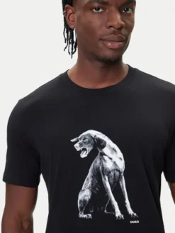 HUGO T-Shirt Didug 50548557 Czarny Regular Fit