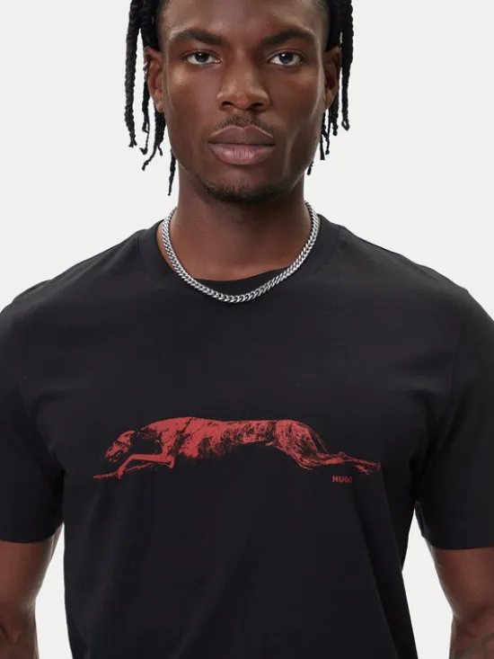 HUGO T-Shirt Didug 50548557 Czarny Regular Fit