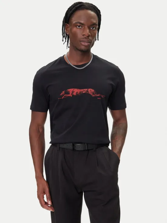 HUGO T-Shirt Didug 50548557 Czarny Regular Fit