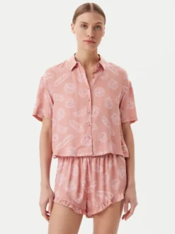 Hunkemöller Koszulka piżamowa 301513 Beżowy Regular Fit