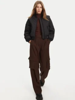 Hunter Kurtka bomber Shira HARW0046251 Czarny Cropped Fit