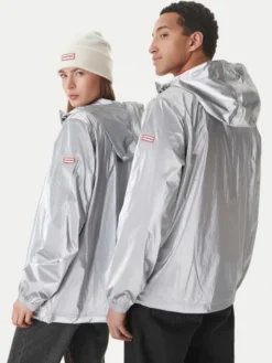 Hunter Kurtka przeciwdeszczowa HARU0008261 Srebrny Regular Fit