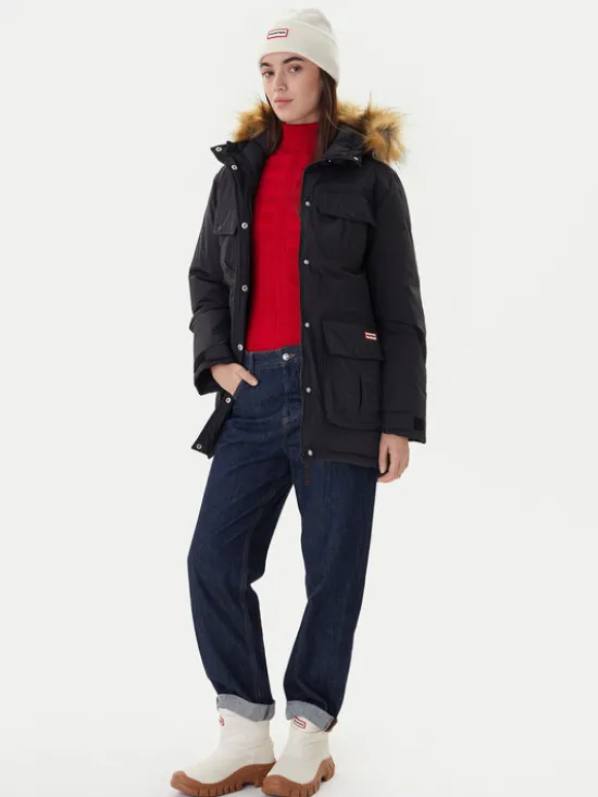 Hunter Parka Glyder HARW0014252 Czarny Regular Fit