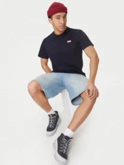 Hunter T-Shirt Essentials HARM0085252 Granatowy Regular Fit