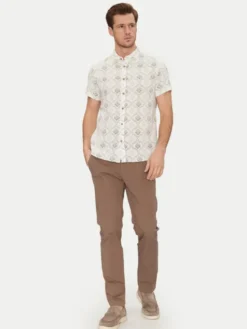 INDICODE Koszula Haiko 20-529 Beżowy Slim Fit