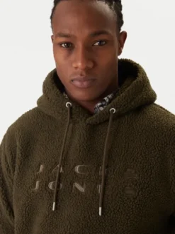 Jack & Jones Bluza Flare Teddy 12285678 Zielony Relaxed Fit