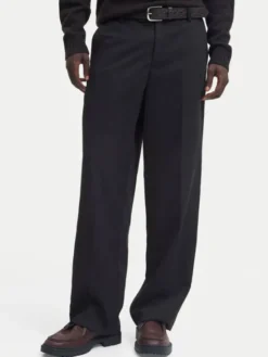 Jack & Jones Chinosy Bill 12293368 Czarny Wide Leg