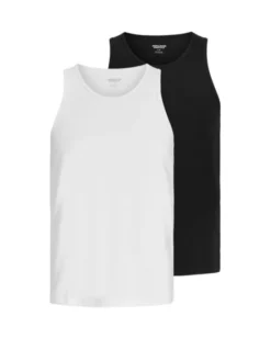 Jack & Jones Komplet tank topów 12297688 Czarny Regular Fit