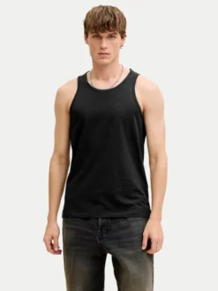 Jack & Jones Komplet tank topów 12297688 Czarny Regular Fit