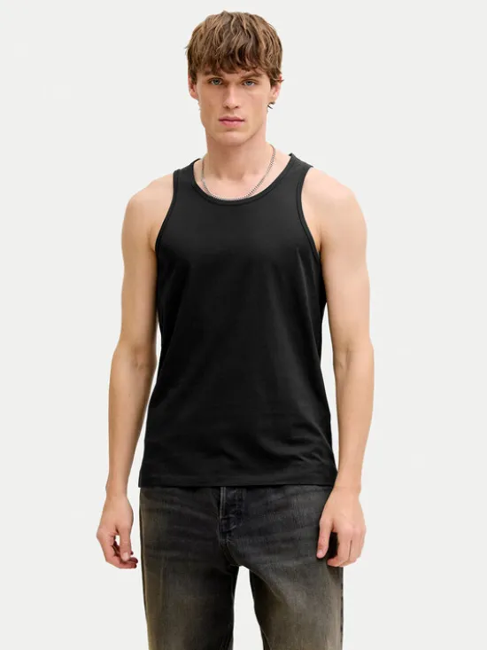 Jack & Jones Komplet tank topów 12297688 Czarny Regular Fit