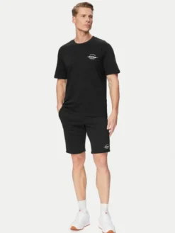 Jack & Jones Komplet t-shirt i spodenki Brandon 12298184 Czarny Regular Fit