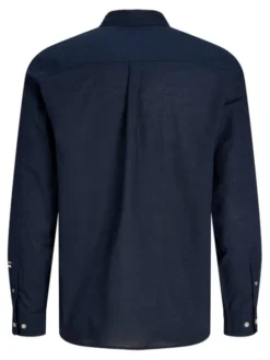 Jack & Jones Koszula Henry 12289197 Granatowy Regular Fit