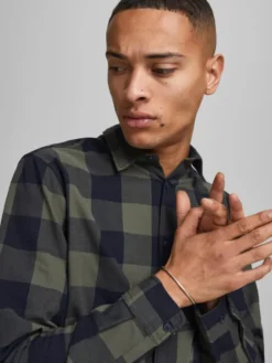 Jack & Jones Koszula 12181602 Zielony Slim Fit