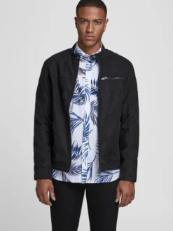 Jack & Jones Kurtka z imitacji skóry Rocky 12147218 Czarny Regular Fit