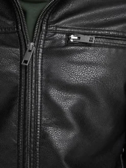 Jack & Jones Kurtka z imitacji skóry Rocky 12147218 Czarny Regular Fit