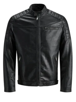 Jack & Jones Kurtka z imitacji skóry Rocky 12147218 Czarny Regular Fit