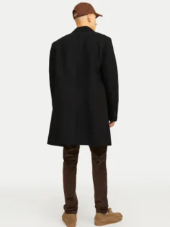 Jack & Jones Płaszcz wełniany Harris 12263845 Czarny Regular Fit