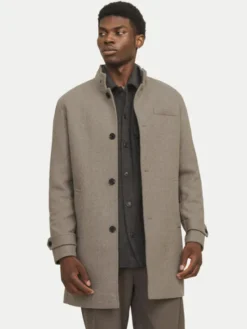 Jack & Jones Płaszcz wełniany Melton 12258672 Beżowy Regular Fit