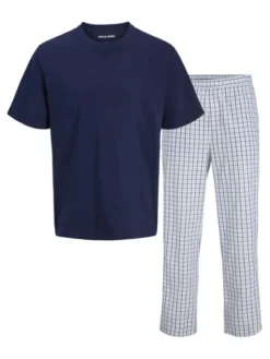 Jack & Jones Piżama Florence 12282813 Niebieski Regular Fit