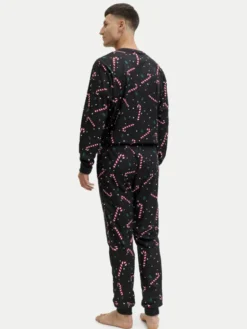 Jack & Jones Piżama Tristan 12285375 Czarny Loose Fit