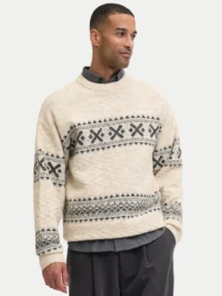 Jack & Jones Sweter Blumax 12286244 Beżowy Relaxed Fit