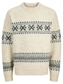 Jack & Jones Sweter Blumax 12286244 Beżowy Relaxed Fit