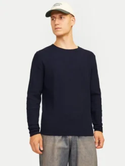 Jack & Jones Sweter Cooper 12258407 Granatowy Regular Fit