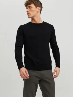 Jack & Jones Sweter Emil 12208364 Czarny Regular Fit