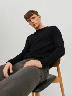 Jack & Jones Sweter Emil 12208364 Czarny Regular Fit