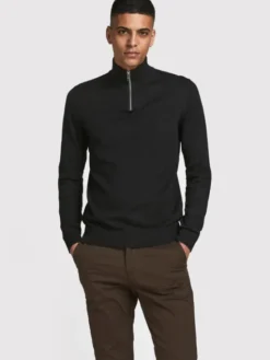 Jack & Jones Sweter Emil 12189339 Czarny Regular Fit