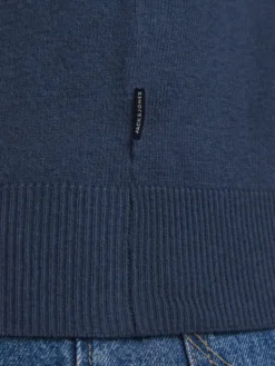 Jack & Jones Sweter Emil 12189339 Granatowy Regular Fit