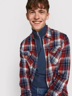 Jack & Jones Sweter Emil 12189339 Granatowy Regular Fit